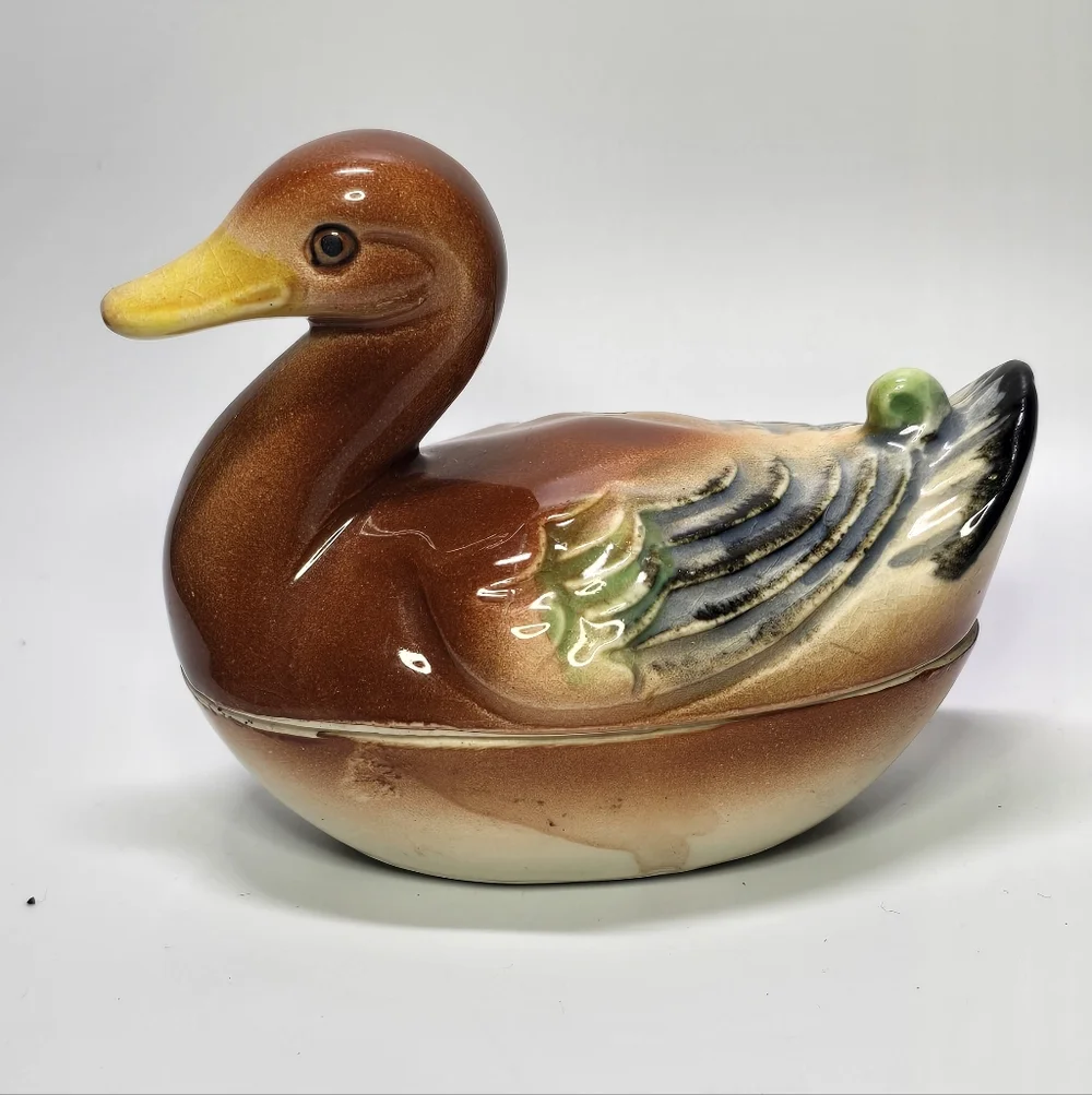Ceramic Mallard Trinket Box